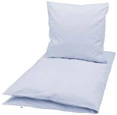 Junior sengetøj 100x140 cm - Breezy - 100% økologisk bomuld - Müsli - Lyseblå